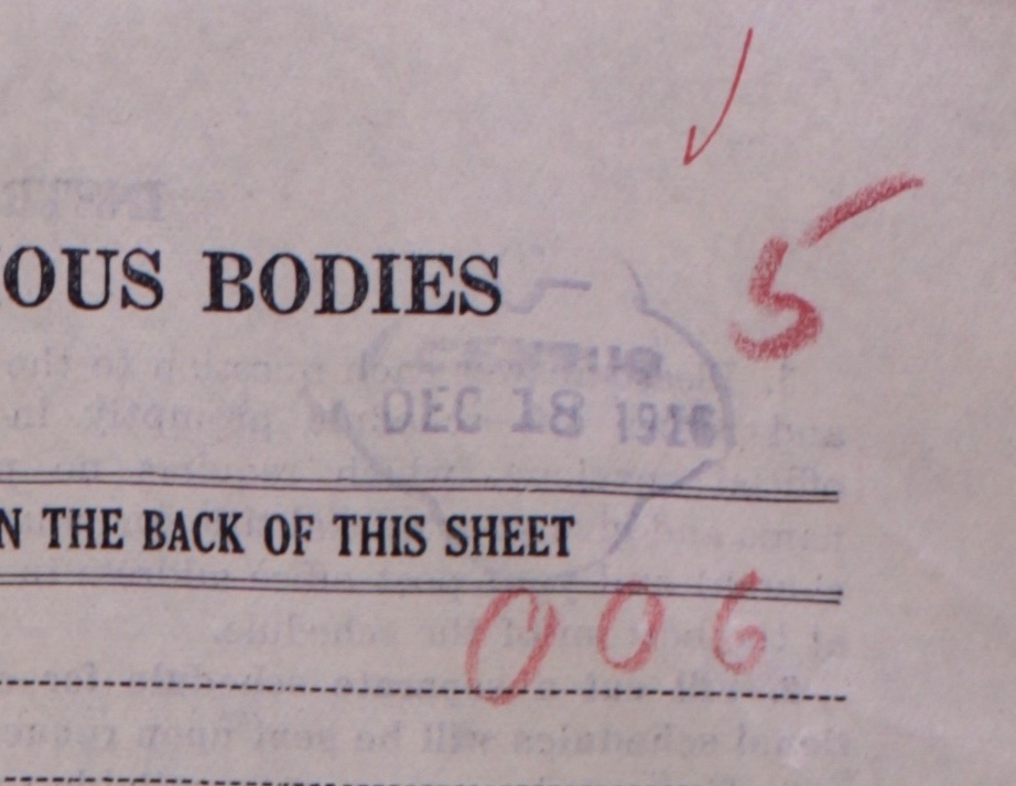 A detail of a schedule from an Armenian Apostolic Church