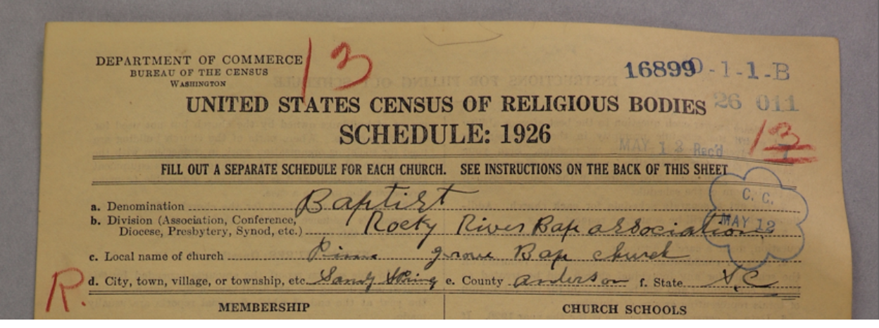 Figure 1. Schedule from the Piney Grove Baptist Church in Sandy Springs, South Carolina.