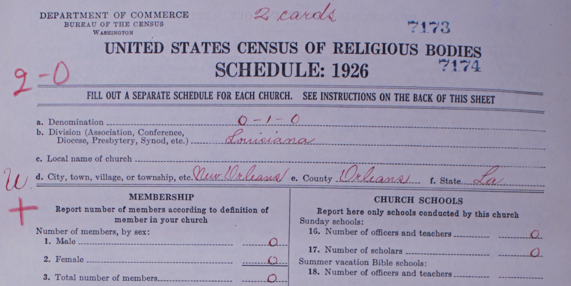 A schedule from a Southern Baptist mission in Louisiana.